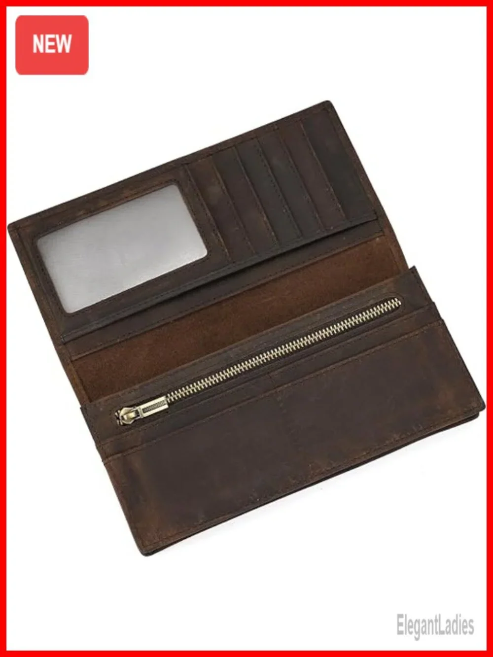Genuine Leather Long Wallet for Men Large Capacity Purse Clutch Handbag Cash